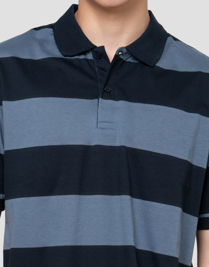Cole Stripes Rugby Kaos Polo Pria