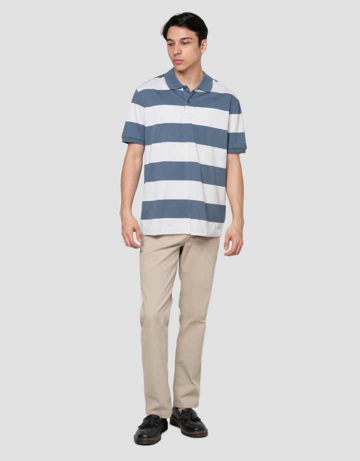 Cole Stripes Rugby Kaos Polo Pria