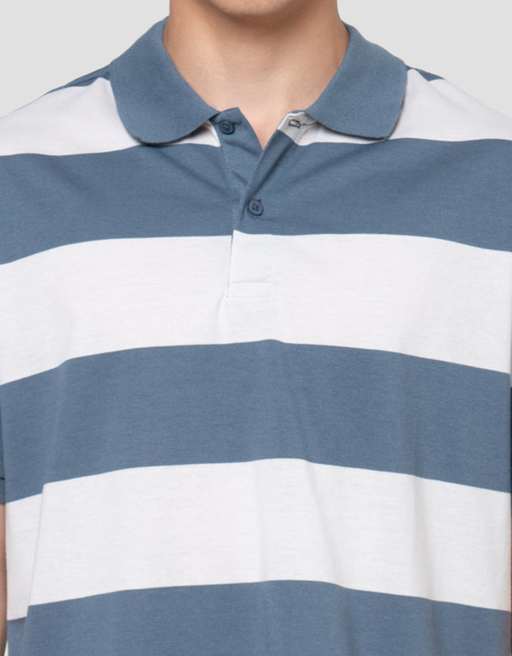Cole Stripes Rugby Kaos Polo Pria