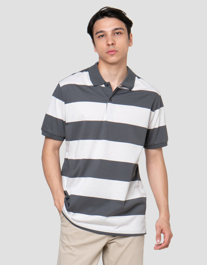 Cole Stripes Rugby Kaos Polo Pria