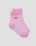 Little M Stripe Heart Kaus Kaki Anak Perempuan
