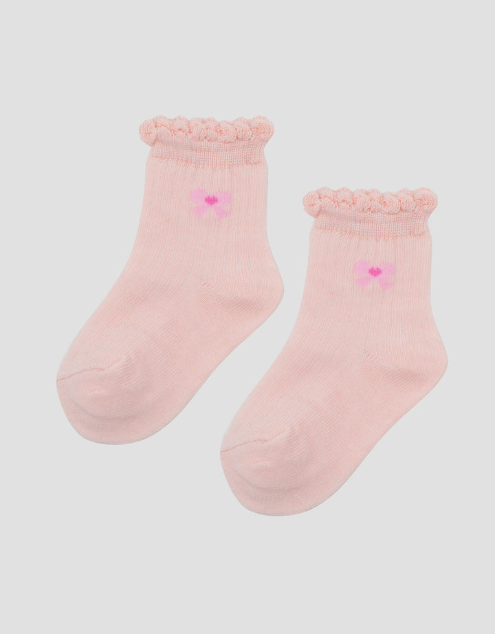 Little M Ribbon Logo Kaus Kaki Anak Perempuan