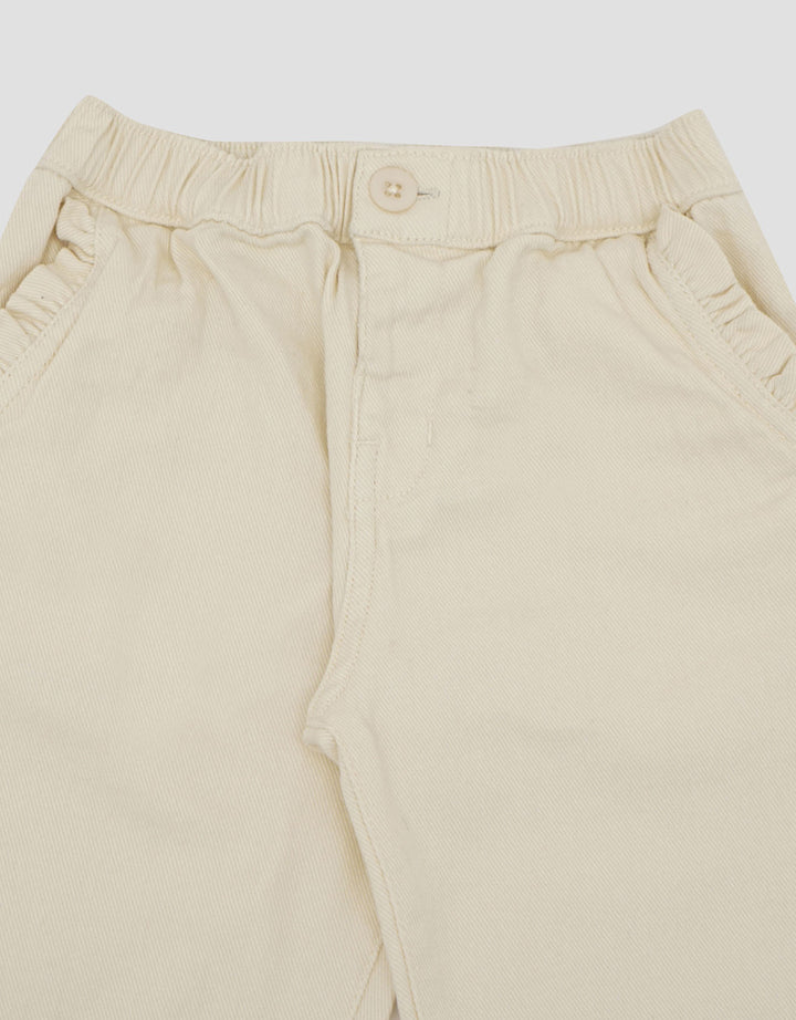 Little M Woven Twill Stretch Ruffle Celana Panjang Bayi