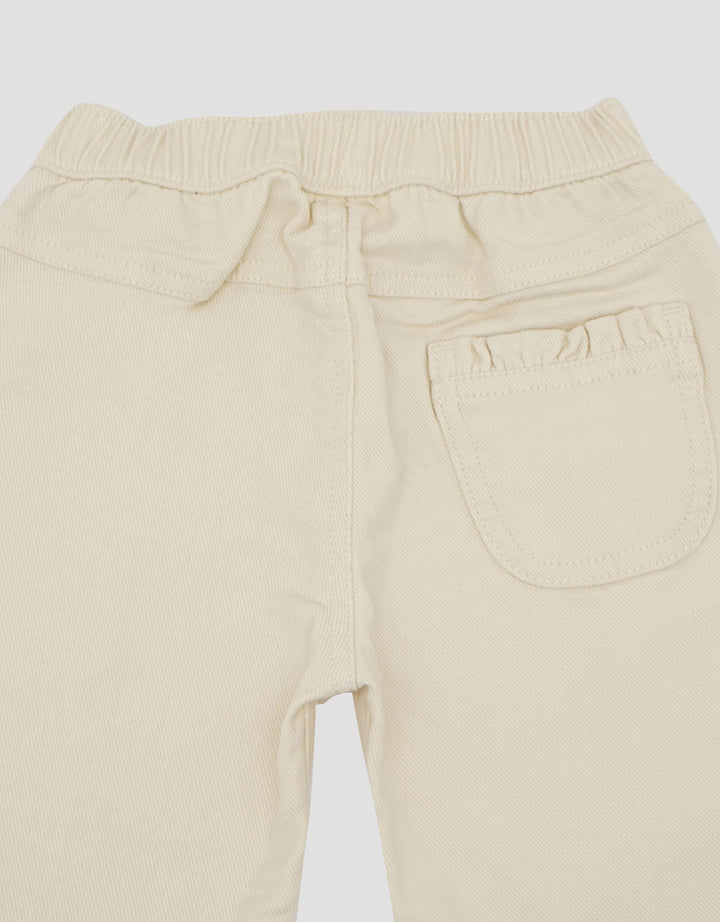 Little M Woven Twill Stretch Ruffle Celana Panjang Bayi