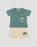 Little M Print Hipos Friendship Pakaian Setelan Bayi
