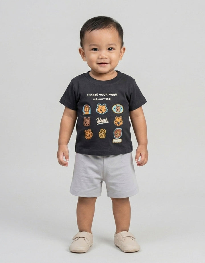 Little M Print 6 Characters Hewan Setelan Bayi