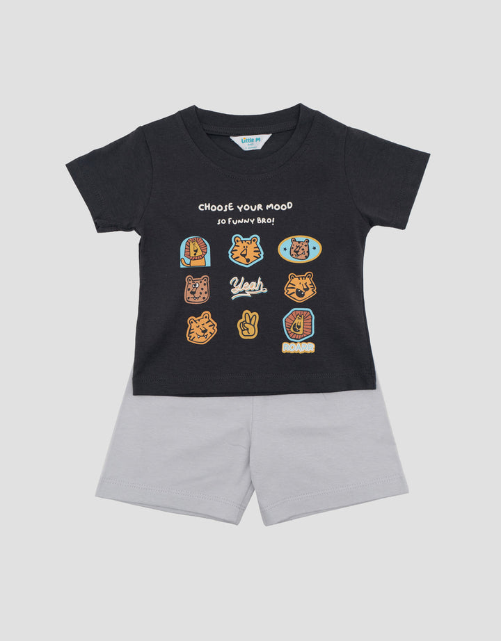 Little M Print 6 Characters Hewan Setelan Bayi