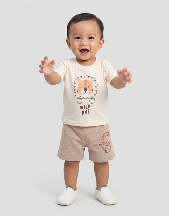 Little M Print Salur Hipo Pakaian Setelan Bayi
