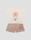 Little M Print Salur Hipo Pakaian Setelan Bayi