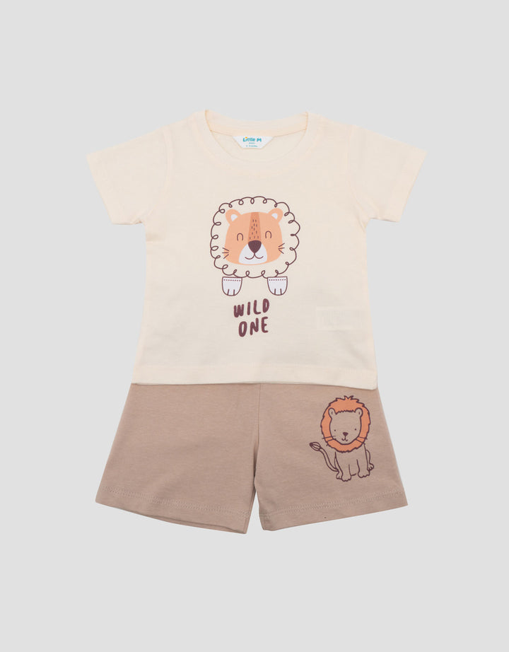 Little M Print Salur Hipo Pakaian Setelan Bayi