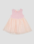 Little M Woven Sleeveless Checks With Tile Midi Dress Bayi