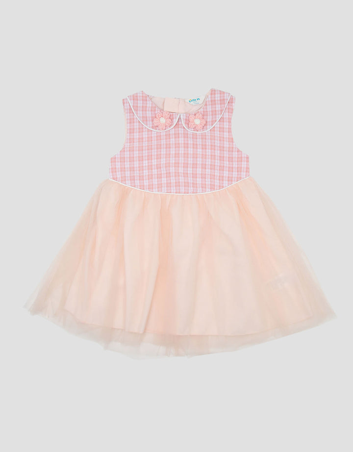 Little M Woven Sleeveless Checks With Tile Midi Dress Bayi