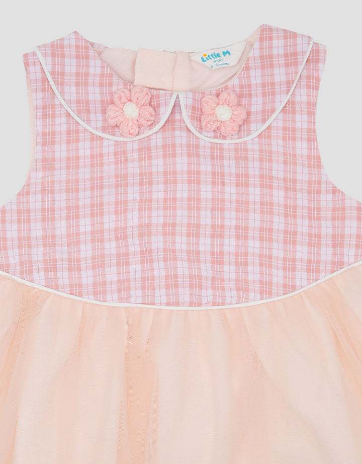 Little M Woven Sleeveless Checks With Tile Midi Dress Bayi