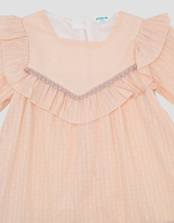 Little M Woven Textured Midi Dress Bayi