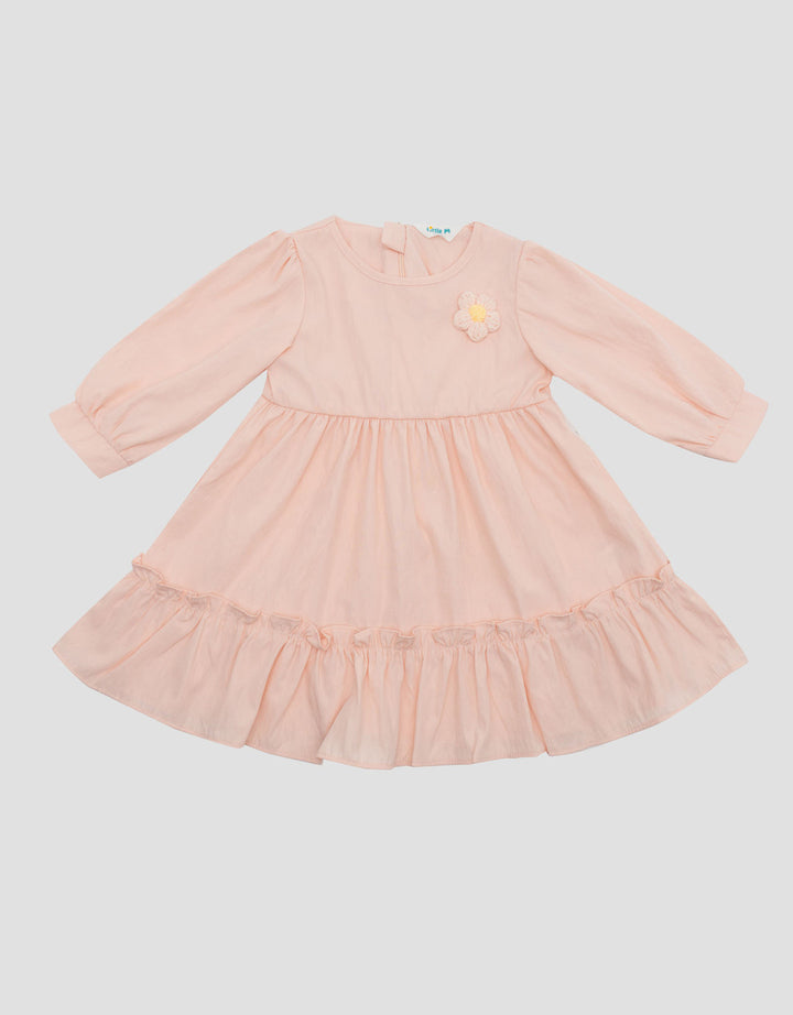 Little M Woven Poplin With Flower Midi Dress Bayi