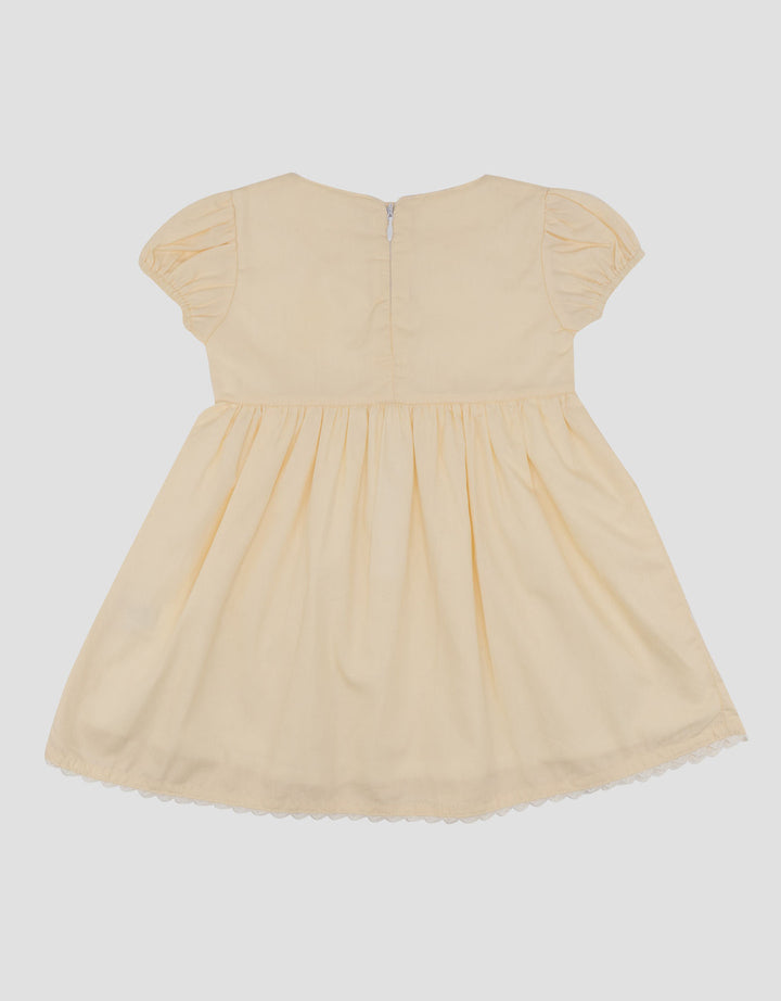 Little M Woven Jepang Bordir Bunga Midi Dress Bayi