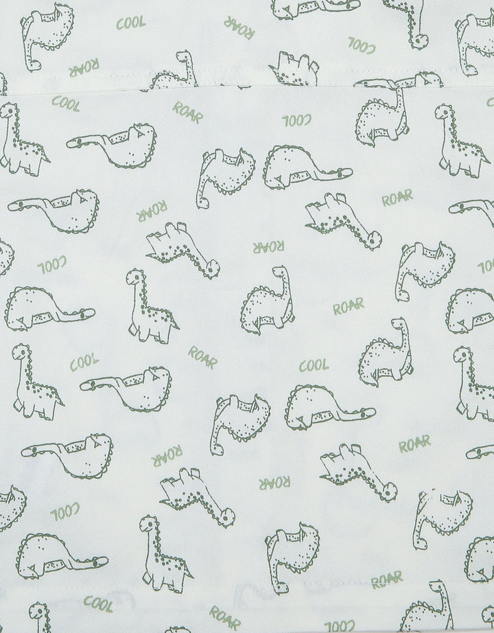 Little M Twill Fullprint Dinos Kemeja Bayi