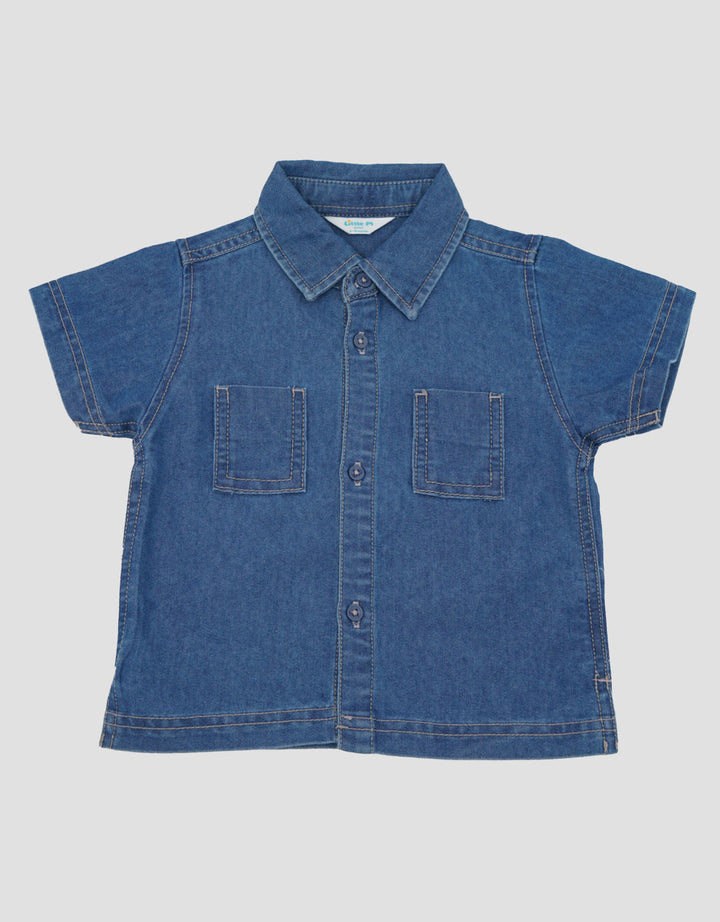 Little M Denim With Pocket Kemeja Bayi