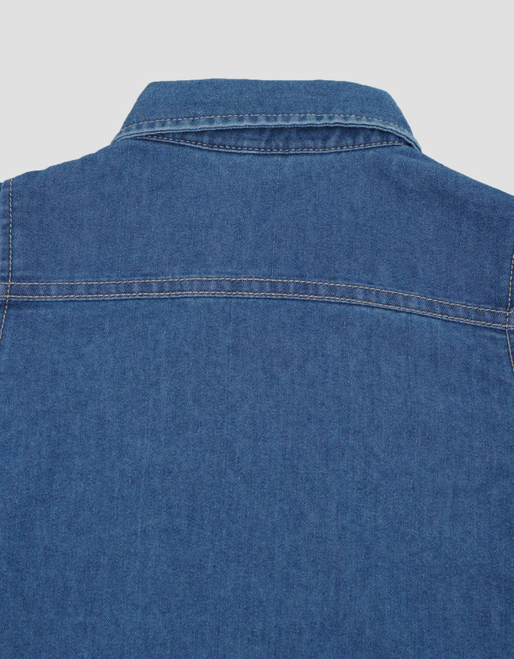 Little M Denim With Pocket Kemeja Bayi