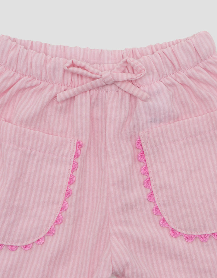 Little M Woven Salur Saker Biku Pakaian Setelan Bayi