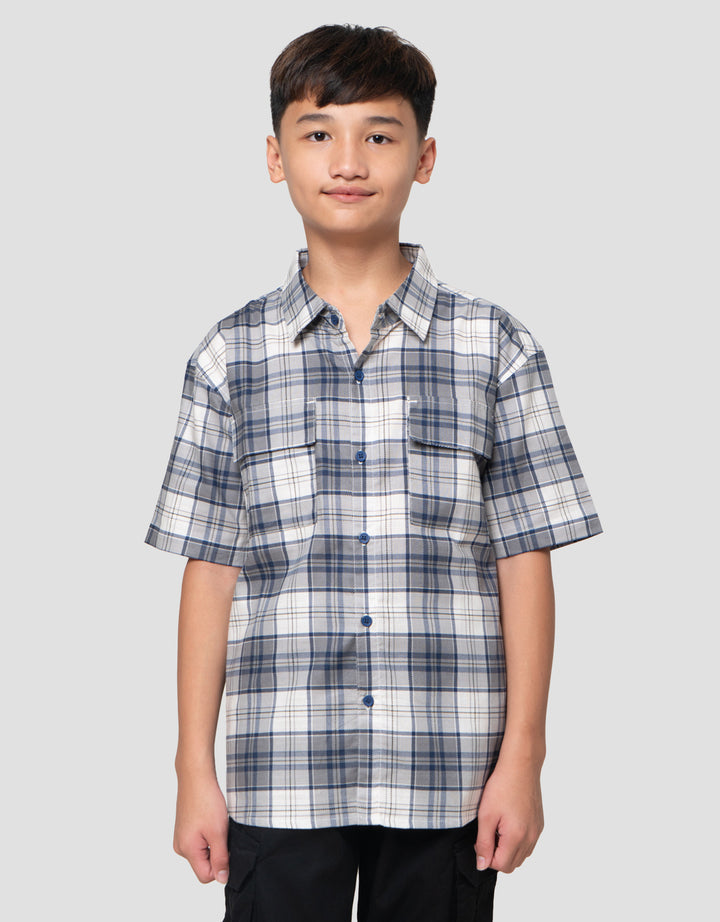 Nevada Casual Checkered With Pocket Kemeja Anak Laki-laki