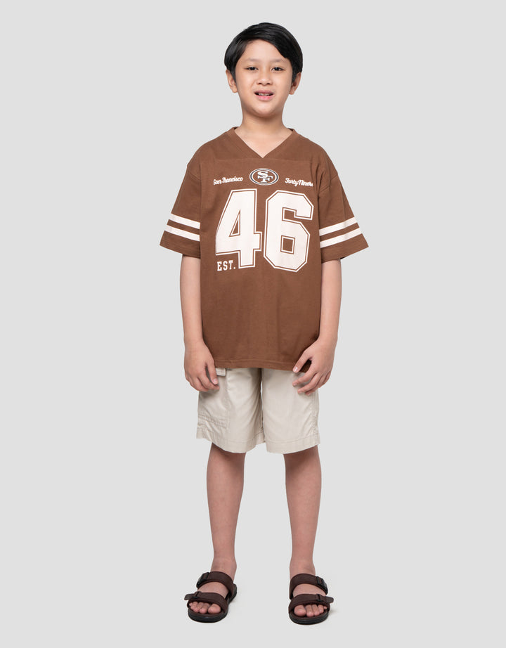 Nevada Model V Neck Print Kaos Oversize Anak Laki-laki