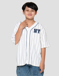 Nevada Varsity Pinstripe Big Number Kemeja Anak Laki-Laki