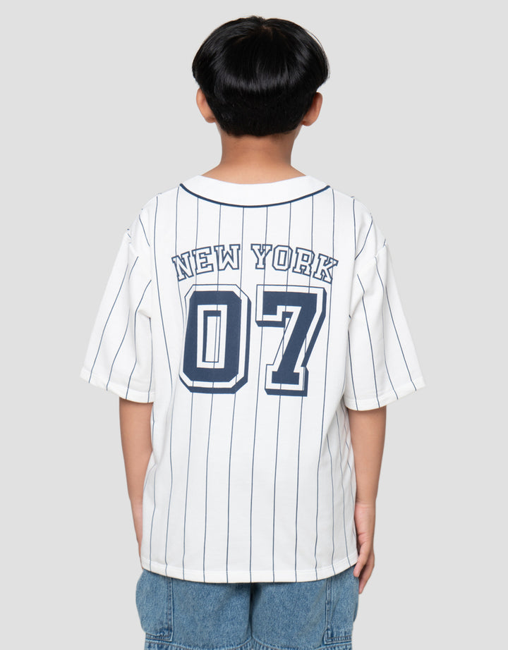 Nevada Varsity Pinstripe Big Number Kemeja Anak Laki-Laki