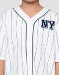 Nevada Varsity Pinstripe Big Number Kemeja Anak Laki-Laki
