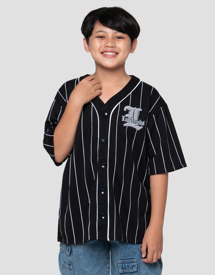 Nevada Varsity Pinstripe Big Number  Kemeja Anak Laki-Laki