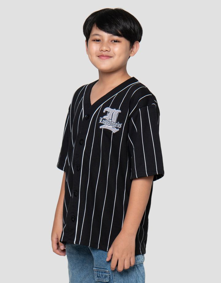 Nevada Varsity Pinstripe Big Number  Kemeja Anak Laki-Laki