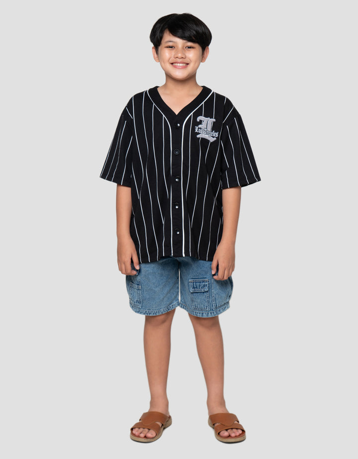 Nevada Varsity Pinstripe Big Number  Kemeja Anak Laki-Laki