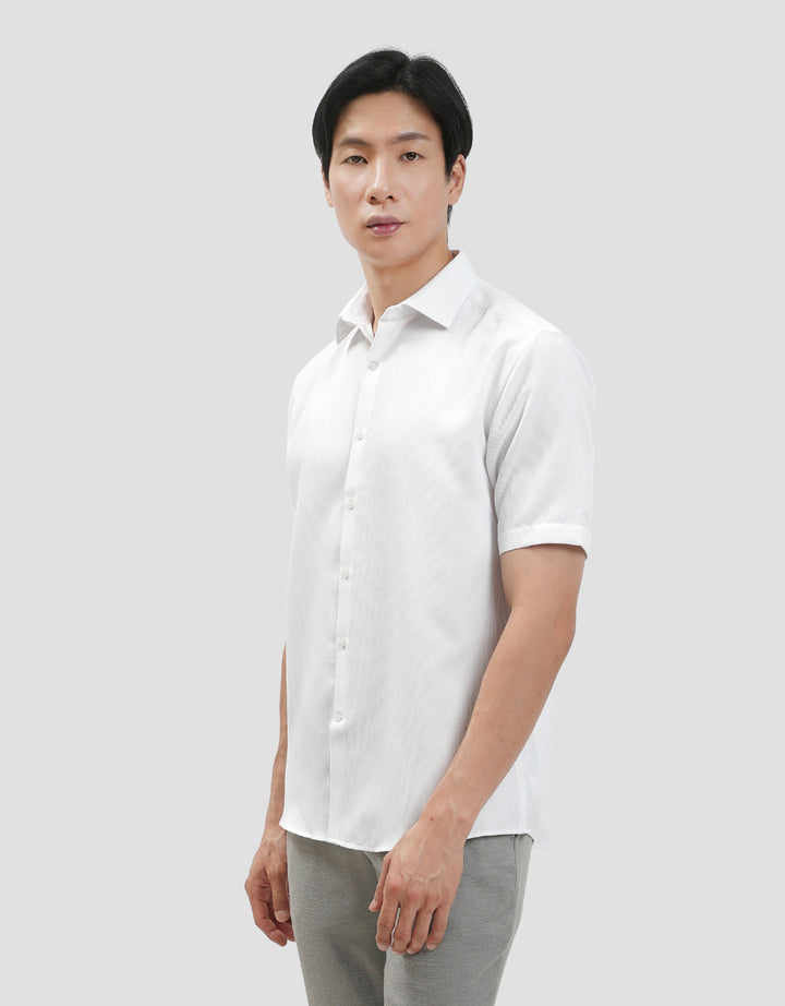 Cole Check Texture Slim Kemeja Pria