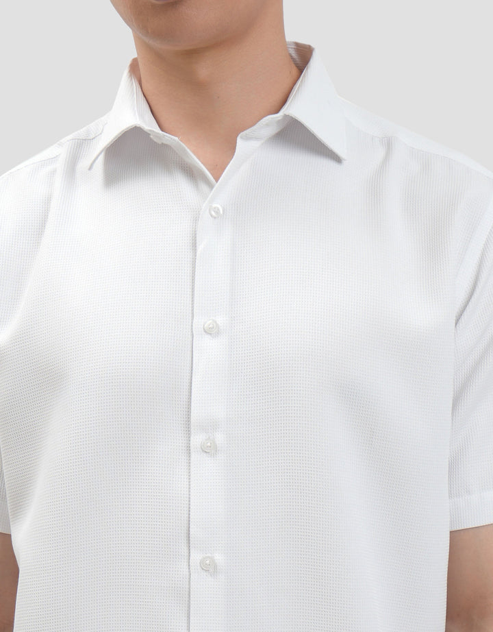 Cole Check Texture Slim Kemeja Pria