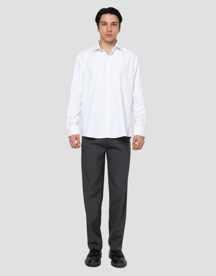 Cole Heringbone Slim Fit Kemeja Pria