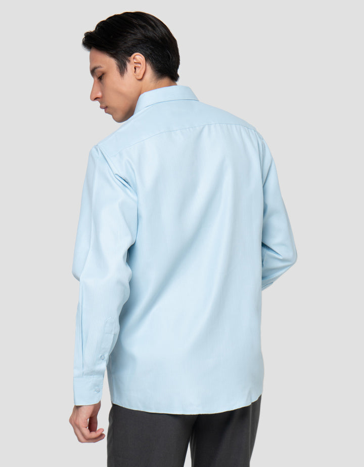 Cole Heringbone Slim Fit Kemeja Pria