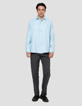 Cole Heringbone Slim Fit Kemeja Pria