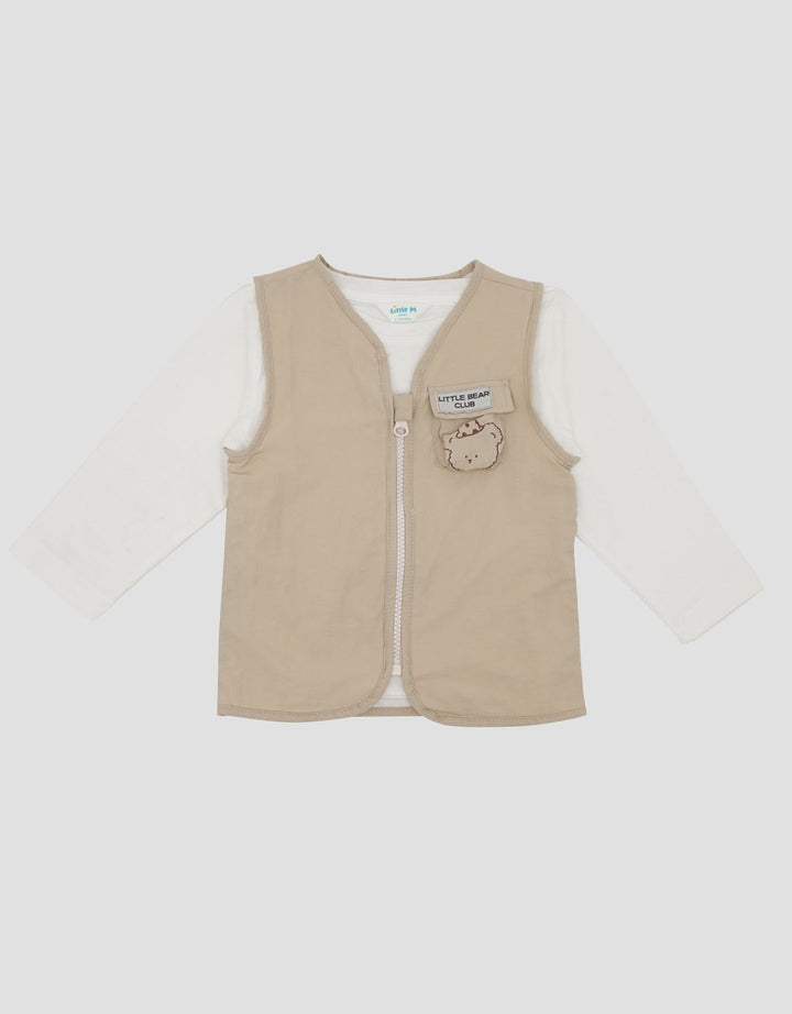 Little M Vest Nylon With Long Slevee Inner Setelan Bayi
