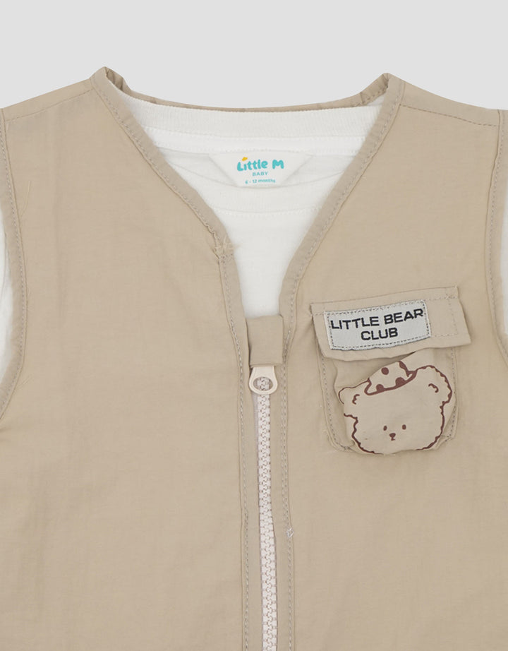 Little M Vest Nylon With Long Slevee Inner Setelan Bayi