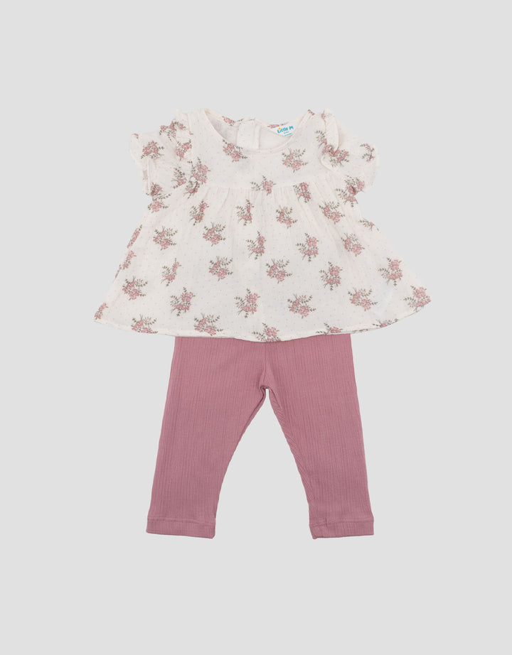Little M Flower Print Set Baju Anak Bayi
