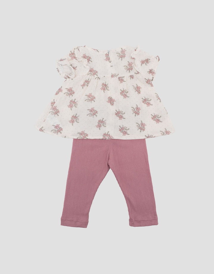 Little M Flower Print Set Baju Anak Bayi
