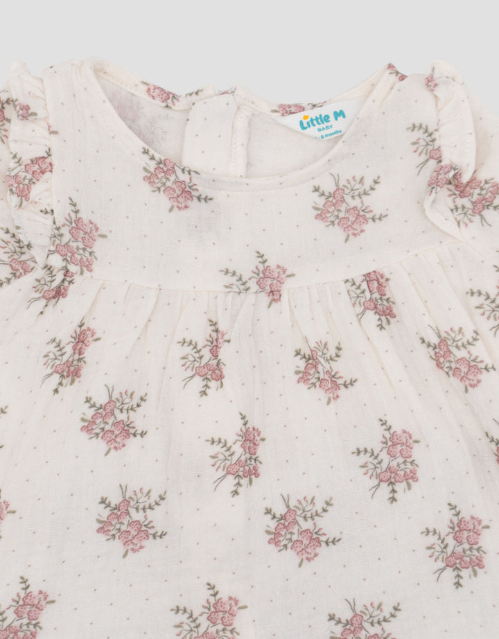 Little M Flower Print Set Baju Anak Bayi