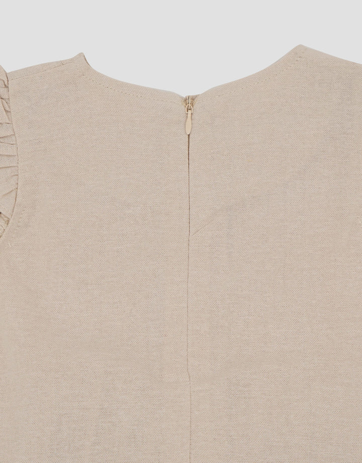 Little M Woven Rami With Plisket Dada Pakaian Setelan Bayi
