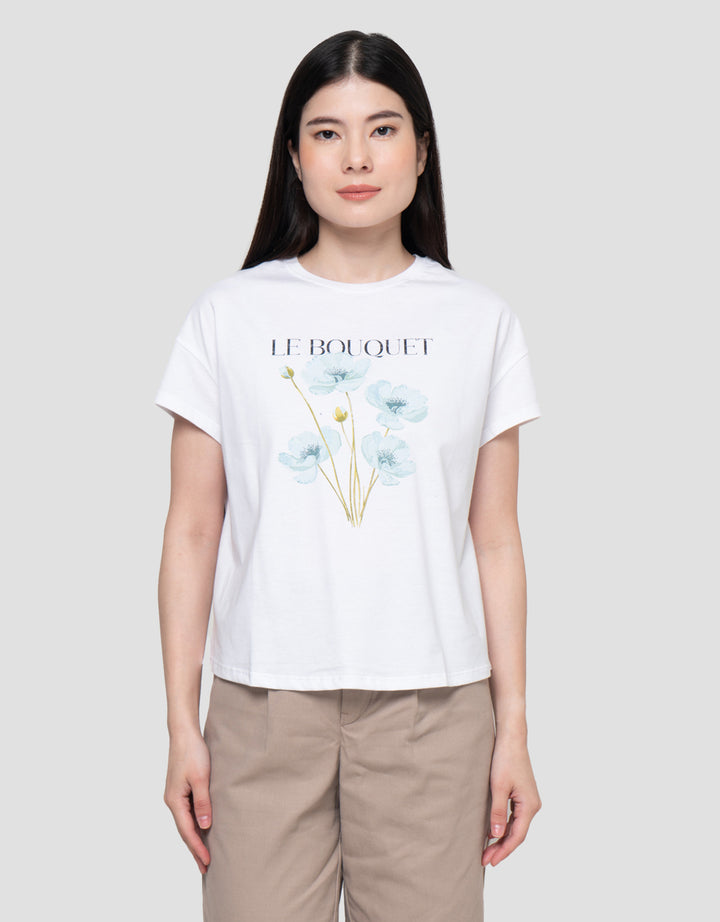 Connexion Print Bunga Le Bouquet Kaos Wanita