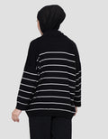 Annisa Knit Top Oversize Stripe Printed Kaos Wanita