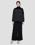 Annisa Knit Top Oversize Stripe Printed Kaos Wanita