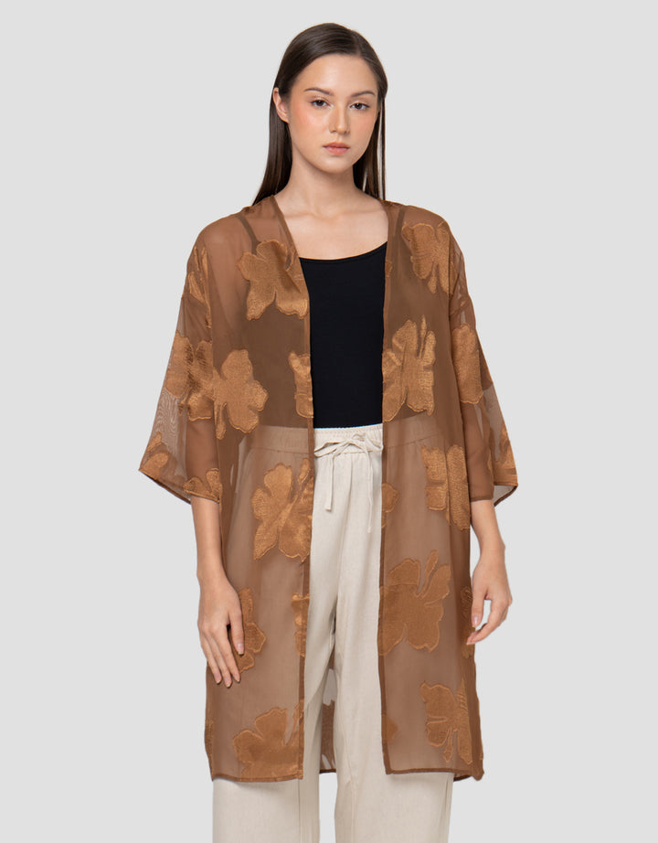 Connexion Flowy Burnt Out Long Outer Wanita