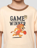 Little M Game Winner Lion Print Pakaian Setelan Anak Laki-laki