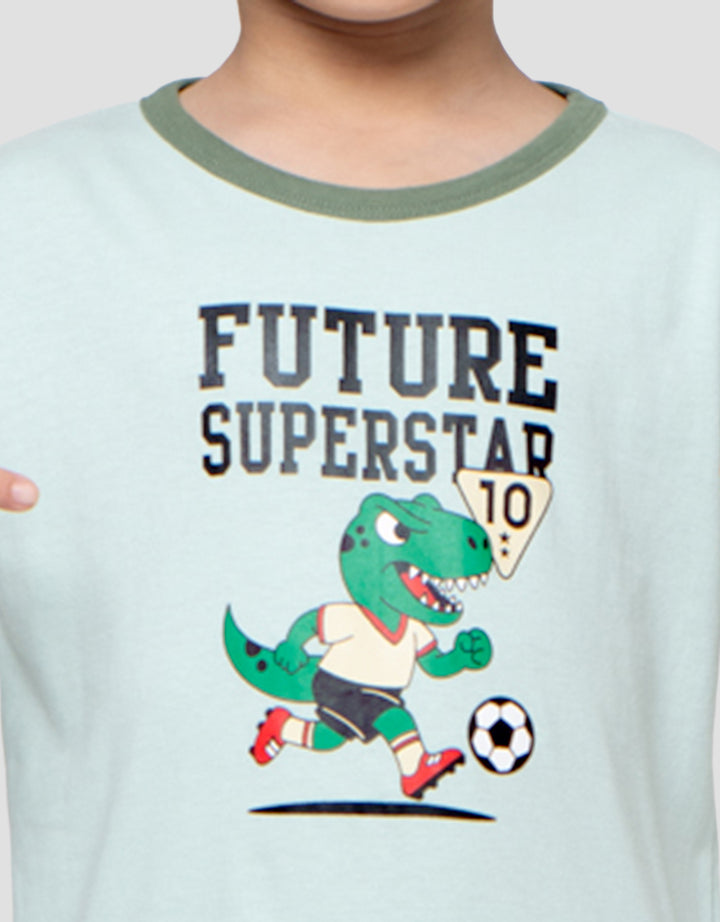 Little M Future Superstar Dino Pakaian Setelan Anak Laki-laki