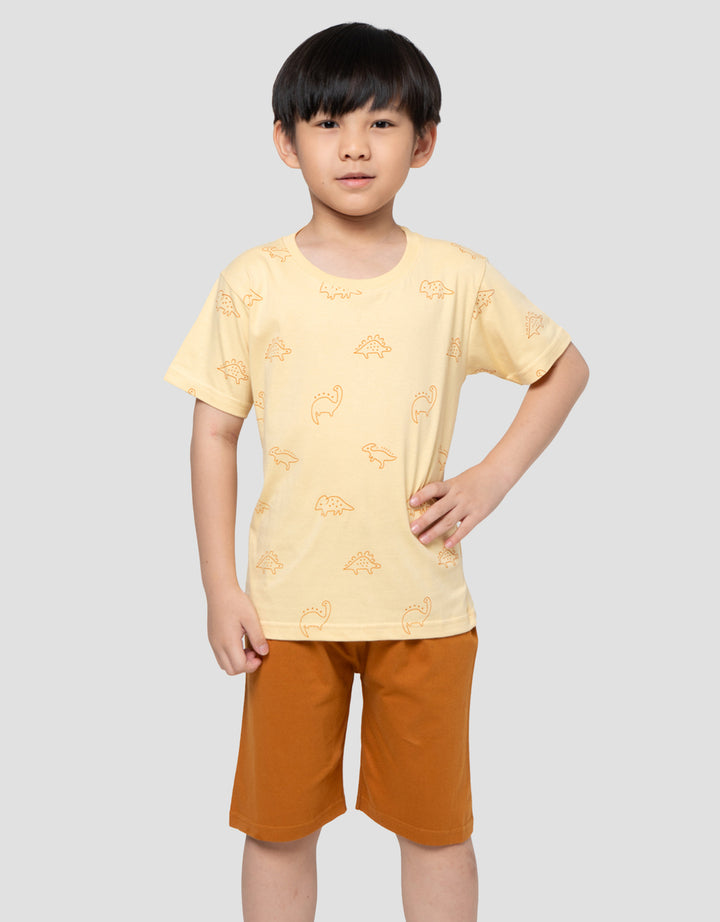 Little M Fullprint Dino Pakaian Setelan Anak Laki-laki